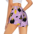 thumbnail image 1 of Lsque Cute Halloween Printed Women's Running Shorts with Liner Pockets,Elastic Quick Dry Workout Athletic Gym Yoga Shorts,Womens High Waist Shorts-Large, 1 of 9