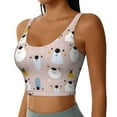thumbnail image 1 of Lsque Cute Hand Drawn Bear Printed Women'S Sports Bra, Compression, Moisture Wicking, High-Impact Sports Bra For Women,Supportive sports bra-Small, 1 of 9