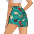 thumbnail image 1 of Lsque Cute Hens And Rooster Printed Women's Running Shorts with Liner Pockets,Elastic Quick Dry Workout Athletic Gym Yoga Shorts,Womens High Waist Shorts-Large, 1 of 9