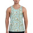 thumbnail image 1 of Lsque Cute Honeybees Pattern Mens Tank Tops Muscle Athletic Quick Dry Sleeveless Workout Fitness T Shirts Beach Tank Top, Loose-fit Sleeveless Shirt for Men-XX-Large, 1 of 7
