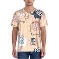 thumbnail image 1 of Lsque Cute Ink Drawn Elephants Pattern Mens Polo Golf Shirts Funny Graphics Shorts Sleeve Button Shirts Baseball T-shirt-4X-Large, 1 of 7