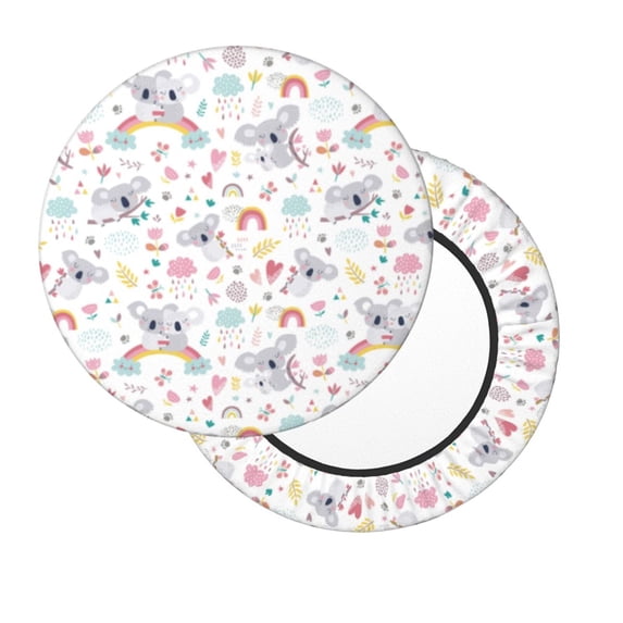 Lsque Cute Koala Round Bar chair cushion covers Velvet Fabric Premium Comfort Protects from Scratches and Stains for 14-17 Inch Chair- 14 inch