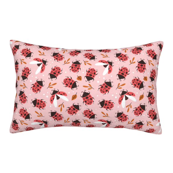 Lsque Cute Ladybugs 1 Pattern Pillow Case – Soft & Cozy Throw Pillow Cover, Hypoallergenic Cushion Case for Sleeping Women with Envelope Closure-20"x30"