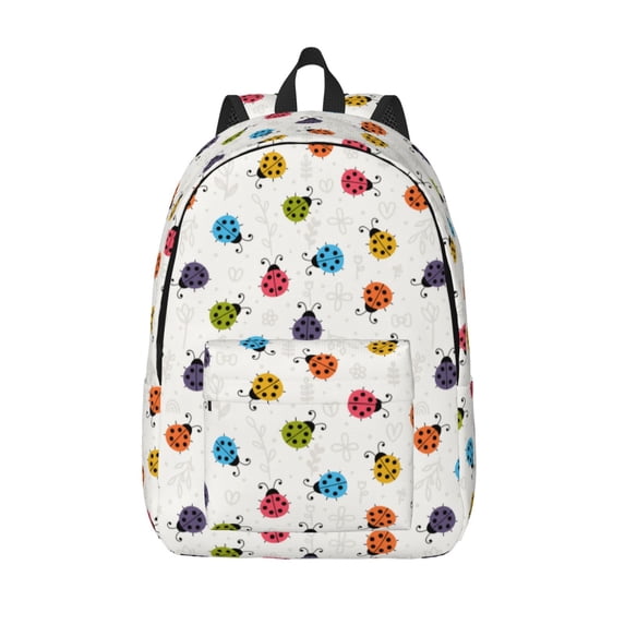 Lsque Cute Ladybugs Pattern Canvas Daypack, Durable Backpack, High-quality Versatile Backpack,Vintage Compact Backpack-Small