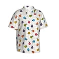 thumbnail image 1 of Lsque Cute Ladybugs pattern Hawaiian Shirt for Men, Unisex Summer Beach Casual Short Sleeve Button Down Shirts-Large, 1 of 9