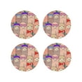 thumbnail image 1 of Lsque Cute Lamas Pattern 4" Drink Coasters Set of 4, PVC Leather Absorbent Coasters, Table Coaster Set Decorative Coffee Cup Coasters Housewarming Gift -Round Shape, 1 of 6