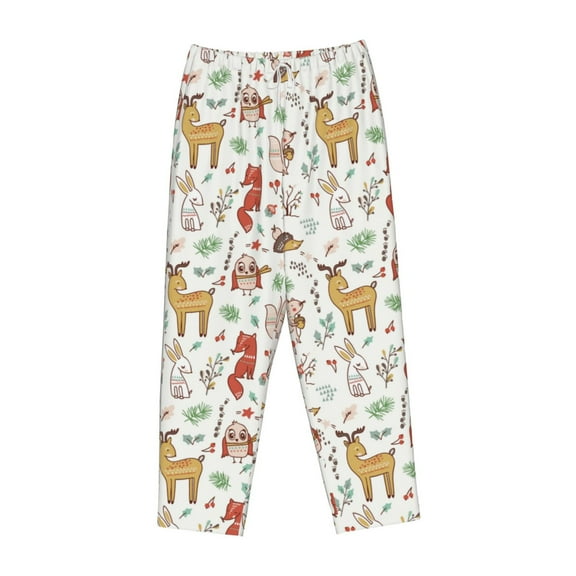 Lsque Cute Little Animals Print Women's Pajama Pants, Lounge Pant - Comfortable Home Wear,Elastic Waistband, Stylish Design-Medium