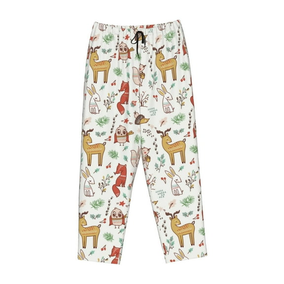 Lsque Cute Little Animals Print Women's Pajama Pants, Lounge Pant - Comfortable Home Wear,Elastic Waistband, Stylish Design-Medium