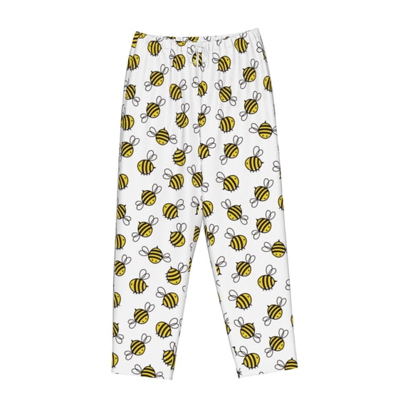 Lsque Cute Little Bee Print Women's Pajama Pants, Lounge Pant - Comfortable Home Wear,Elastic Waistband, Stylish Design-Medium