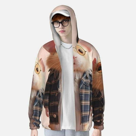 Lsque Cute Mouse In Glasses UPF 50+ Lightweight Sun Protection Men's Women's Long Sleeve Shirt, Hoodie Performance -Medium