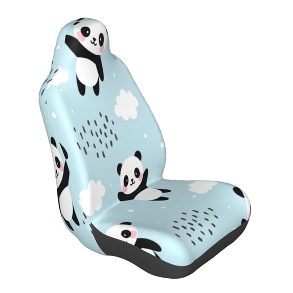 Lsque Cute Panda Bear Pattern Car Seat Covers for Front Seats , Waterproof Seat Covers for Cars, Sporty Front Seat Covers,Car Seat Cover Protector Front Seats