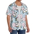 thumbnail image 1 of Lsque Cute Panda Bear print Men's Cuban Collar Short Sleeve Shirt Summer Beachwear Casual Button Down Fashionable Vacation Leisure Shirt-4X-Large, 1 of 7