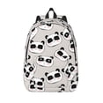thumbnail image 1 of Lsque Cute Panda Pattern Canvas Daypack, Durable Backpack, High-quality Versatile Backpack,Vintage Compact Backpack-Medium, 1 of 6