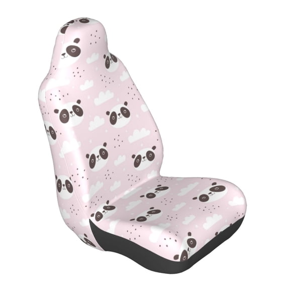Lsque Cute Panda Pattern Car Seat Covers for Front Seats , Waterproof Seat Covers for Cars, Sporty Front Seat Covers,Car Seat Cover Protector Front Seats