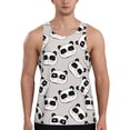 thumbnail image 1 of Lsque Cute Panda Pattern Mens Tank Tops Muscle Athletic Quick Dry Sleeveless Workout Fitness T Shirts Beach Tank Top, Loose-fit Sleeveless Shirt for Men-4X-Large, 1 of 7