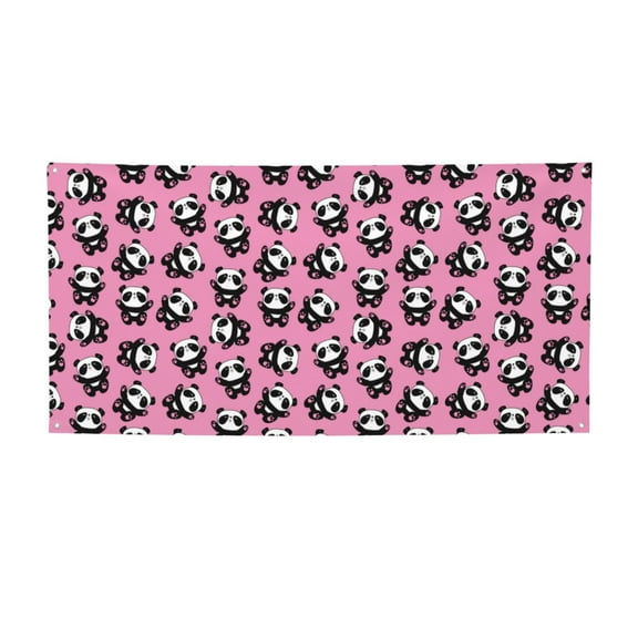 Lsque Cute Panda Pattern Party Banner, Festive Banner , Holiday Celebrations and Events for Carnival Birthday Party Festival Decorations-Small