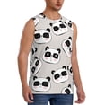 thumbnail image 1 of Lsque Cute Panda Print Men's Cotton Blend Sleeveless Muscle Shirts (S-3XL)- Moisture Wicking, Odor Protection, UPF 30+,X-Large, 1 of 8