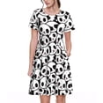 thumbnail image 1 of Lsque Cute Panda Print Women's Casual Dress T-Shirt Summer Short Sleeve Scoop Neck Swing Dresses, 1 of 6