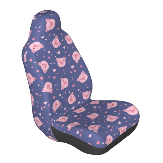 Lsque Cute Pig Pattern Car Seat Covers for Front Seats , Waterproof Seat Covers for Cars, Sporty Front Seat Covers,Car Seat Cover Protector Front Seats