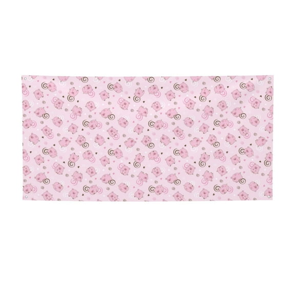 Lsque Cute Pig Pattern Party Banner, Festive Banner , Holiday Celebrations and Events for Carnival Birthday Party Festival Decorations-Small