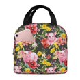 thumbnail image 1 of Lsque Cute Pigs Sunflower Pattern Lunch Bag Women/Men Insulated Lunch Box,Small Leakproof Cooler Food Lunch Containers Reusable High Capacity Lunch Tote Bags, 1 of 6