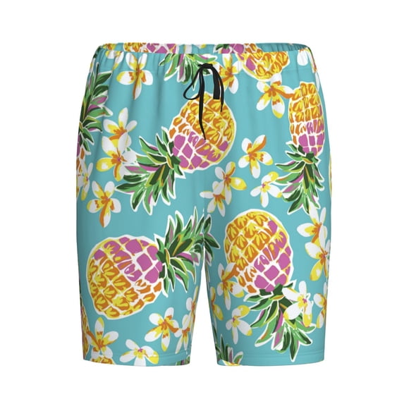 Lsque Cute Pineapples Mens Sleep Pajama Shorts,Short Pajama Pants, Cotton Ultra-Soft Knit-X-Large