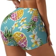 thumbnail image 1 of Lsque Cute Pineapples Pattern High Waisted Biker Shorts for Women-Tummy Control Fitness Athletic Workout Running Yoga Gym Shorts,Moisture-Wicking-Small, 1 of 9