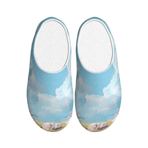 Lsque Cute Pink Mushrooms Pattern Womens Comfort Cotton on Scuff With Memory Foam and Anti-skid Sole Slipper-37/38