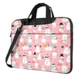 thumbnail image 1 of Lsque Cute Pink Snowman Cat Pattern Laptop Bag – Portable & Slim Single-Shoulder Computer Case with Adjustable Strap, Protective, Lightweight for 13”/14”/15.6” Laptops, 1 of 8