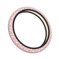 thumbnail image 1 of Lsque Cute Pink Snowman Cat Ultra Soft Car Steering Wheel Cover for Women, Standard 15 inch Size for Truck Van SUV Auto, 1 of 8