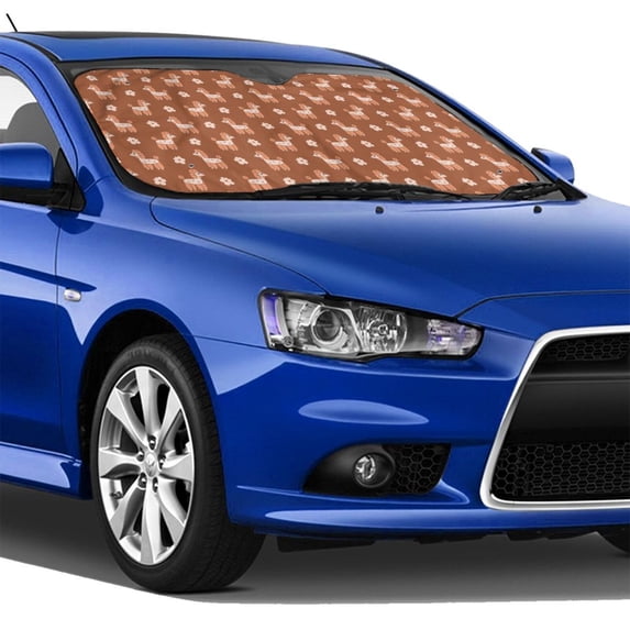 Lsque Cute Poodle Dog Car Windshield Sun Shade | Accordion Folding Style Auto Shade for Car Truck SUV Van | Blocks UV Rays Sun Visor Protector | Medium