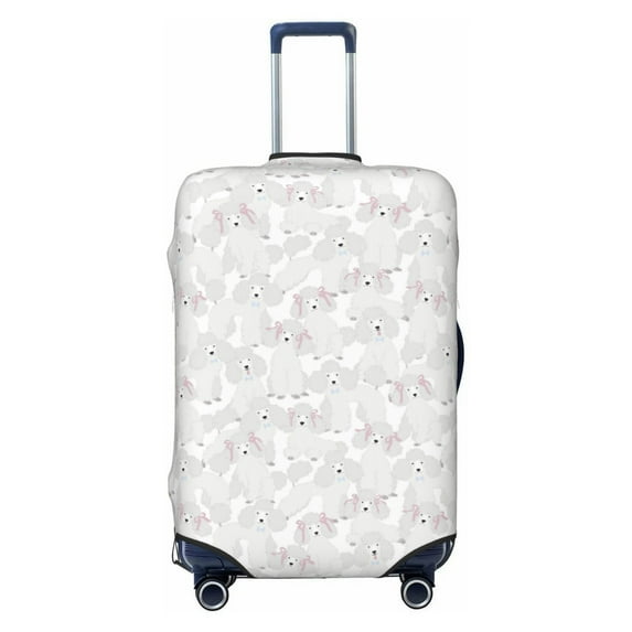 Lsque Cute Poodle Dog Printed Luggage Cover, Travel Luggage Protector,Scratch and Dirt Resistant, Fits 18-32 Inch Luggage - X-Large