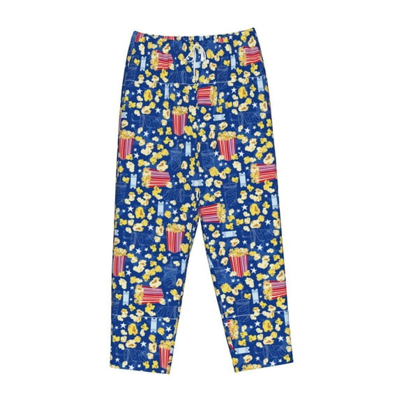 Lsque Cute Popcorn Print Women's Pajama Pants, Lounge Pant - Comfortable Home Wear,Elastic Waistband, Stylish Design-Medium