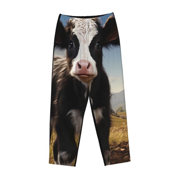 Lsque Cute Prairie Cow Print Women's Pajama Pants, Lounge Pant - Comfortable Home Wear,Elastic Waistband, Stylish Design-Small