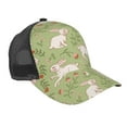 thumbnail image 1 of Lsque Cute Rabbit And Flower Printed Trucker Hat - Baseball Cap for Men Women - Breathable Mesh Side, Adjustable Fit - for Casual Wear, 1 of 7