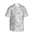 thumbnail image 1 of Lsque Cute Rabbit And Heart pattern Hawaiian Shirt for Men, Unisex Summer Beach Casual Short Sleeve Button Down Shirts-, 1 of 9
