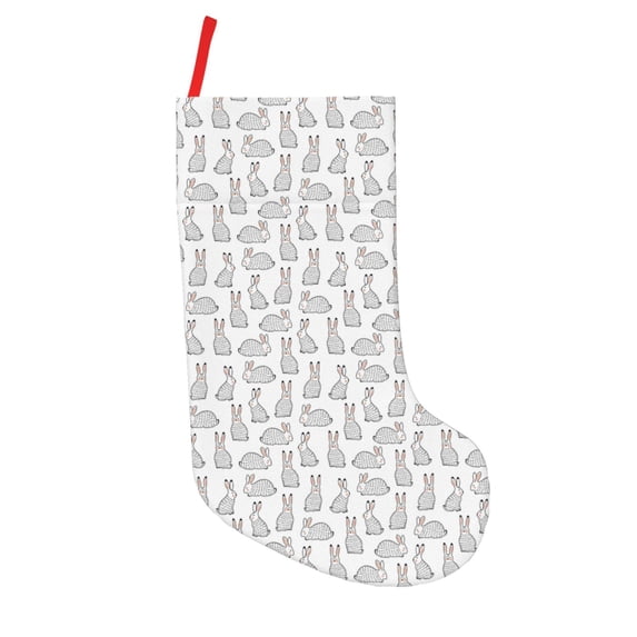Lsque Cute Rabbit Pattern 18 Inch Christmas Stockings, Festive Holiday Stocking for Christmas Decorations Holiday Decor