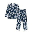 thumbnail image 1 of Lsque Cute Rabbit Pattern Long Sleeve Pajama Set for Men - Soft 2-Piece Sleepwear and Loungewear Set with Pockets, Comfy Nightwear-X-Large, 1 of 7