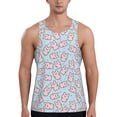 thumbnail image 1 of Lsque Cute Rabbit Pattern Mens Tank Tops Muscle Athletic Quick Dry Sleeveless Workout Fitness T Shirts Beach Tank Top, Loose-fit Sleeveless Shirt for Men-Large, 1 of 7