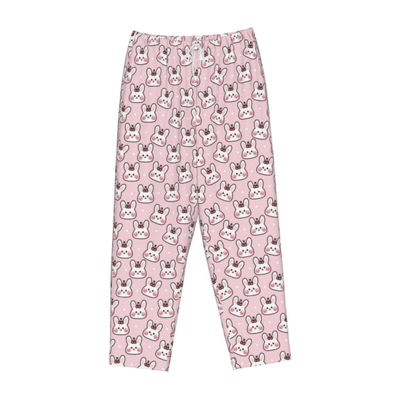 Lsque Cute Rabbit Print Women's Pajama Pants, Lounge Pant - Comfortable Home Wear,Elastic Waistband, Stylish Design-X-Large