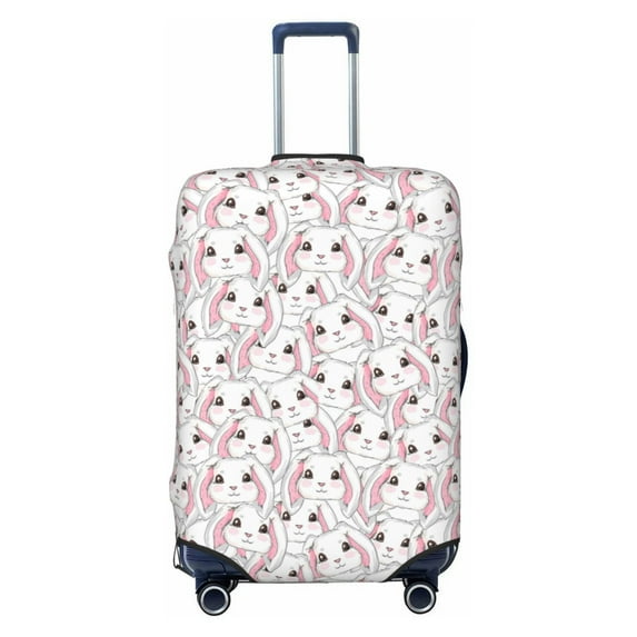 Lsque Cute Rabbit Printed Luggage Cover, Travel Luggage Protector,Scratch and Dirt Resistant, Fits 18-32 Inch Luggage - Large
