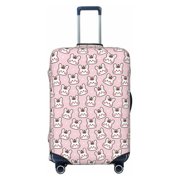 Lsque Cute Rabbit Printed Luggage Cover, Travel Luggage Protector,Scratch and Dirt Resistant, Fits 18-32 Inch Luggage - X-Large
