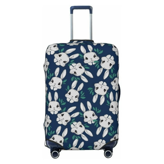 Lsque Cute Rabbit Printed Luggage Cover, Travel Luggage Protector,Scratch and Dirt Resistant, Fits 18-32 Inch Luggage - X-Large