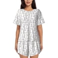 thumbnail image 1 of Lsque Cute Rabbit Women's Short-Sleeved Pajama Set - 2 Piece Soft and Lightweight Sleepwear Set-3X-Large, 1 of 9