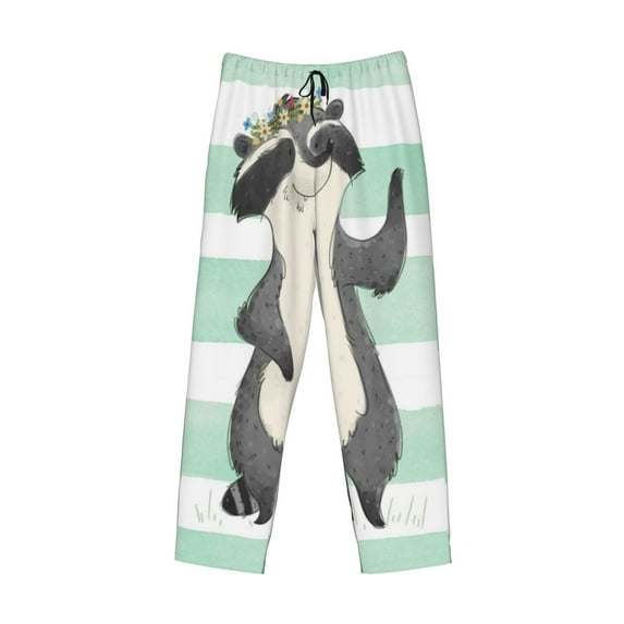 Lsque Cute Raccoon Print Men's Pajama Pants, Lounge Pant - Comfortable Home Wear,Elastic Waistband, Stylish Design-Medium