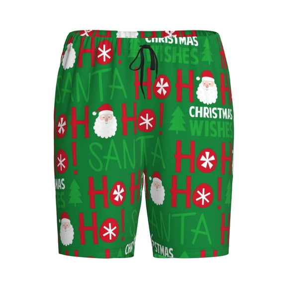 Lsque Cute Santa Mens Sleep Pajama Shorts,Short Pajama Pants, Cotton Ultra-Soft Knit-X-Large
