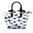 thumbnail image 1 of Lsque Cute Shark Pattern Leather Rivet Shoulder Bag – Elegant Genuine Leather & Microfiber PU Crossbody with Detachable Adjustable Strap, 1 of 5