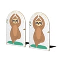 thumbnail image 1 of Lsque Cute Sloth In Yoga Pose Tree Printed Wood Bookends,Non-Skid Bookend for Shelves,Heavy Duty Support Bookends,Non-Slip Foam Pads for Office, Home, and Library,1 Pair, 1 of 8