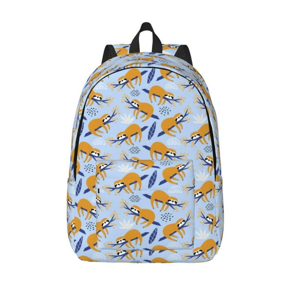 Lsque Cute Sloth Pattern Canvas Daypack, Durable Backpack, High-quality Versatile Backpack,Vintage Compact Backpack-Small