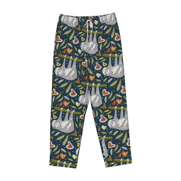 Lsque Cute Sloth Print Women's Pajama Pants, Lounge Pant - Comfortable Home Wear,Elastic Waistband, Stylish Design-Medium